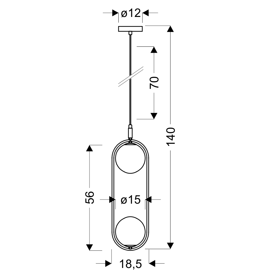 CORDEL LAMPA WISZĄCA 2X28W G9 MOSIĄDZ