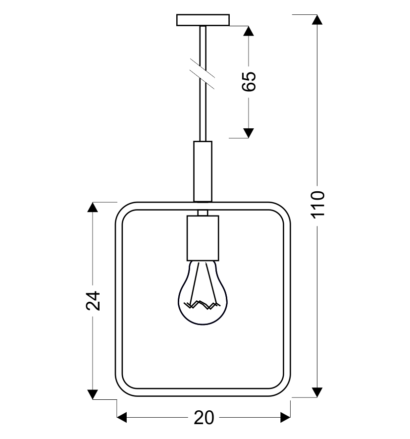 LAMPA WISZĄCA FRAME 1X60W E27 CZARNY